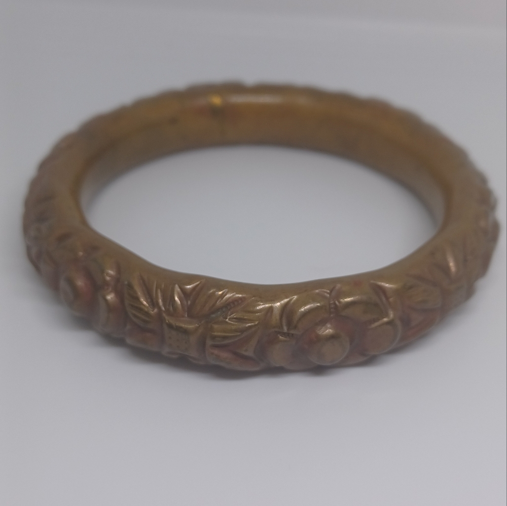 Brass Floral Bangle Chime Bracelet